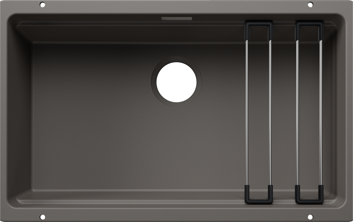 Chiuveta de bucatarie Etagon 527261, silgranit Gri Vulcan, 730 x 460 mm, Blanco